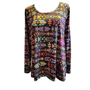 Lularoe Large stretch Women's L/S Top HI/LO